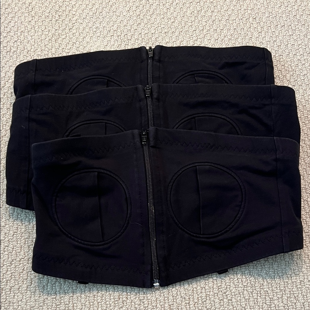 Simple Wishes Hands Free Pumping Bra Bundle 3 Adjustable XS-L Black Zip Front